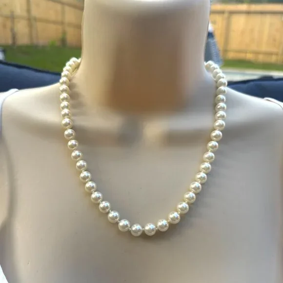 Vintage Bridal Jewelry Knotted Pearl Necklace Mother of the Bride Wedding - Picture 7 of 7